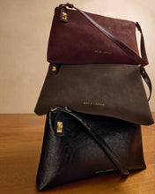 Load image into Gallery viewer, Black Orin Twist Lock Suedette Small Shoulder Bag