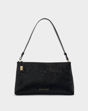 Load image into Gallery viewer, Black Orin Twist Lock Suedette Small Shoulder Bag