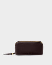 Load image into Gallery viewer, Bitter Chocolate Fold-Out Mirror Makeup Bag