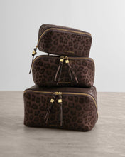 Load image into Gallery viewer, Chocolate Leopard Soho Large Makeup &amp; Wash Bag