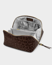 Load image into Gallery viewer, Chocolate Leopard Soho Large Makeup &amp; Wash Bag
