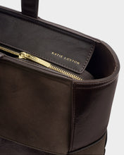 Load image into Gallery viewer, Chocolate Taya Hand Woven Suedette Tote Bag