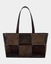 Load image into Gallery viewer, Chocolate Taya Hand Woven Suedette Tote Bag