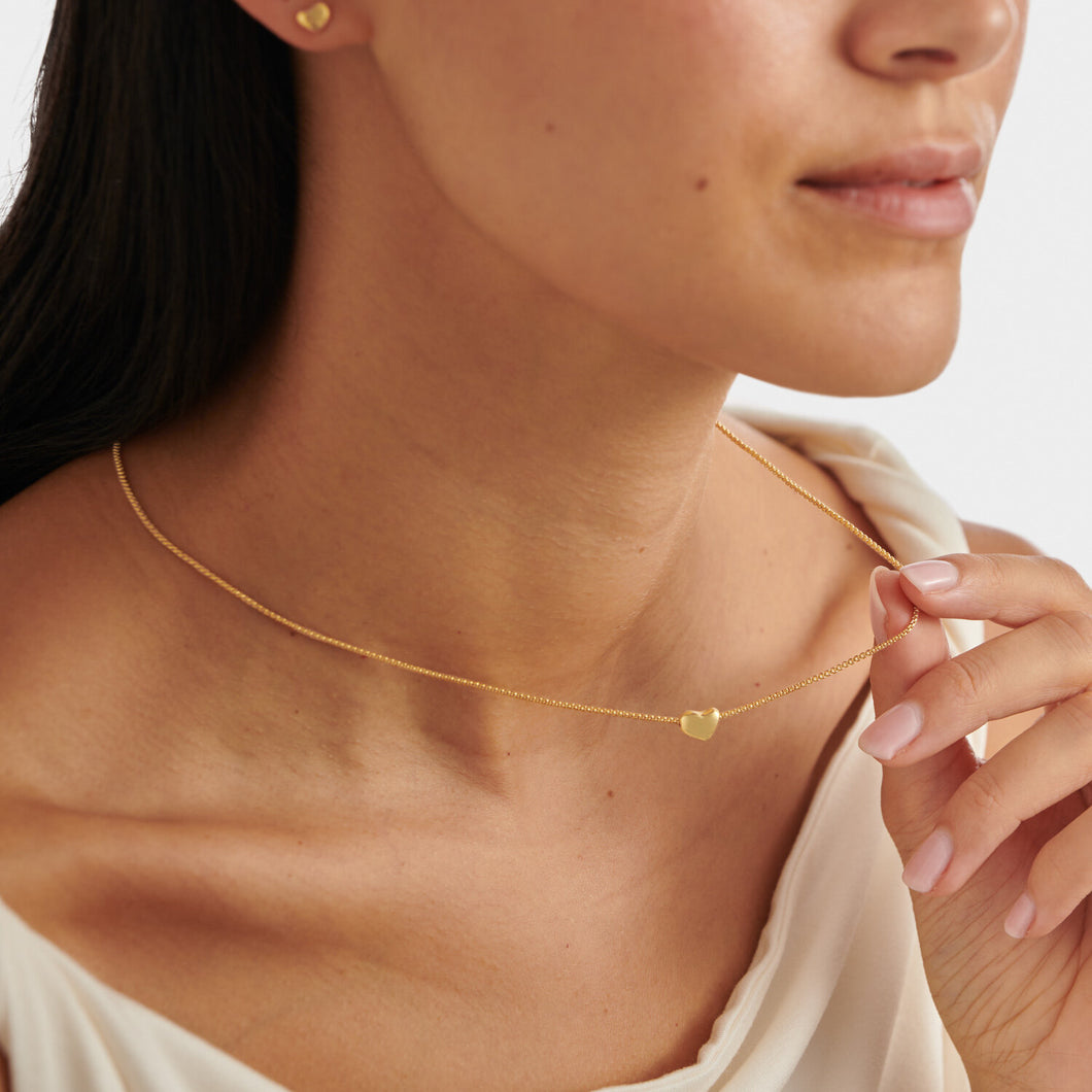'Heart Of Gold' Charm Necklace in Gold