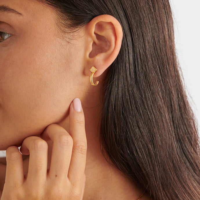 'Protection' Hoop Earrings in Gold