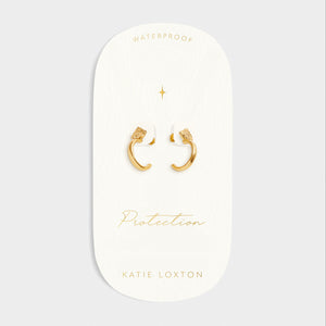 'Protection' Hoop Earrings in Gold