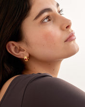 Load image into Gallery viewer, January' Waterproof Gold Birthstone Hoop Earrings