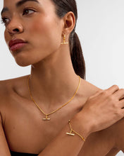 Load image into Gallery viewer, Lustre Waterproof Gold T-Bar Necklace