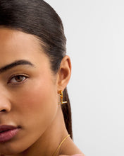 Load image into Gallery viewer, Lustre Waterproof Gold T-Bar Hoop Earrings