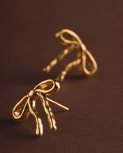 Load image into Gallery viewer, Novelle Waterproof Gold Bow Earrings