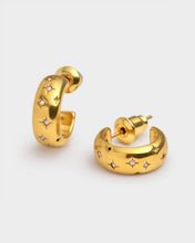 Load image into Gallery viewer, Starry Waterproof Gold Hoop Earrings
