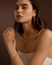Load image into Gallery viewer, Champagne Hour Waterproof Gold Drop Earrings