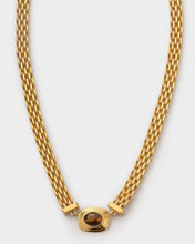 Load image into Gallery viewer, Tiger's Eye Waterproof Gold Button Necklace
