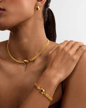 Load image into Gallery viewer, Tiger's Eye Waterproof Gold Button Bracelet