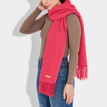 Load image into Gallery viewer, Fuchsia Pink Blanket Scarf