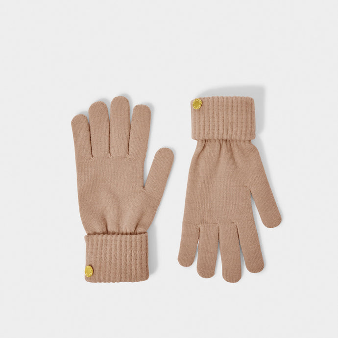 Soft Tan Knitted Gloves