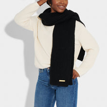 Load image into Gallery viewer, Black Knitted Scarf