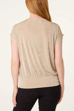 Load image into Gallery viewer, Gold Draped Cowl Neck Top