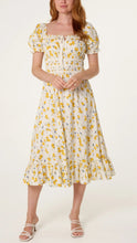 Load image into Gallery viewer, Yellow Ditsy Floral Dress