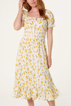 Load image into Gallery viewer, Yellow Ditsy Floral Dress
