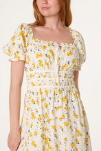Load image into Gallery viewer, Yellow Ditsy Floral Dress