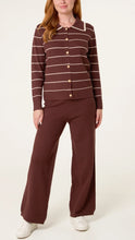 Load image into Gallery viewer, Brown Striped Knit Co-Ord Set