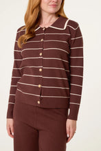 Load image into Gallery viewer, Brown Striped Knit Co-Ord Set