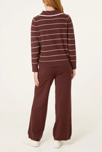 Load image into Gallery viewer, Brown Striped Knit Co-Ord Set