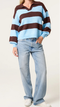 Load image into Gallery viewer, Chocolate and Brown Stripe Polo Jumper