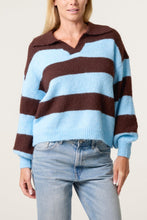 Load image into Gallery viewer, Chocolate and Brown Stripe Polo Jumper