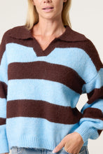 Load image into Gallery viewer, Chocolate and Brown Stripe Polo Jumper