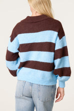 Load image into Gallery viewer, Chocolate and Brown Stripe Polo Jumper