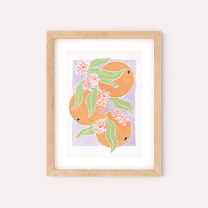 Oranges Art Print | Kitchen Decor | Botanical Fruit Wall Art