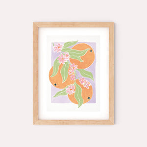 Oranges Art Print | Kitchen Decor | Botanical Fruit Wall Art