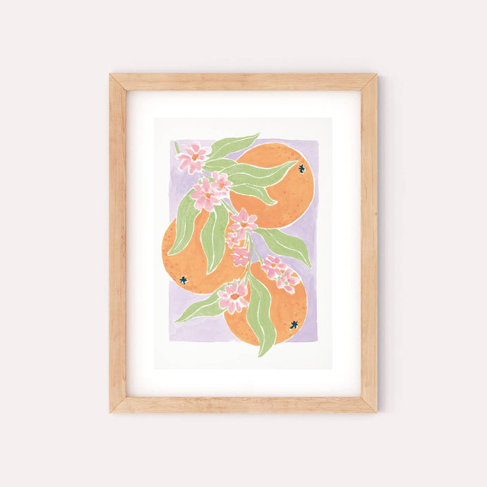Oranges Art Print | Kitchen Decor | Botanical Fruit Wall Art