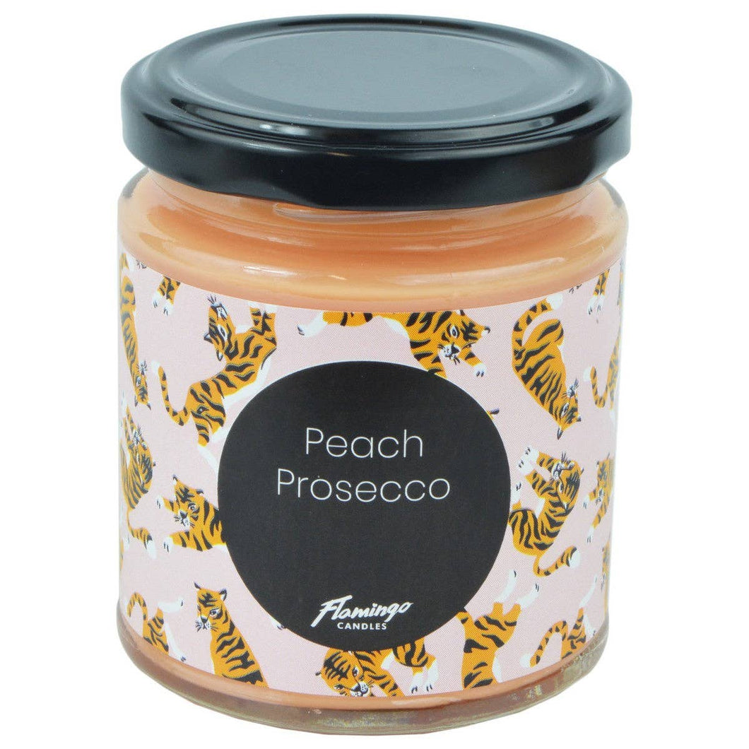 Peach Prosecco Tiger Print Candle