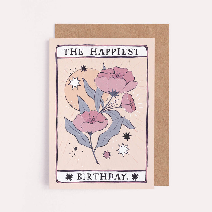 Tarot Flower Birthday Card | Tarot Card | Floral Card