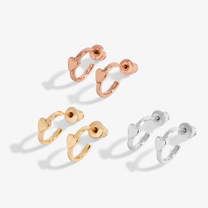 Florence Heart Hoops Earrings Set