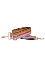 Load image into Gallery viewer, Pink Red Multi Tone Lurex Stripe Bag Strap