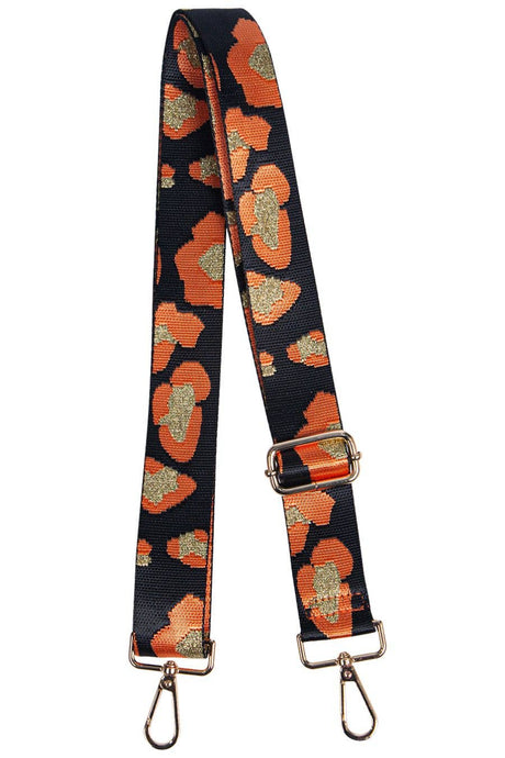 Orange Floral Style Animal Print Bag Strap