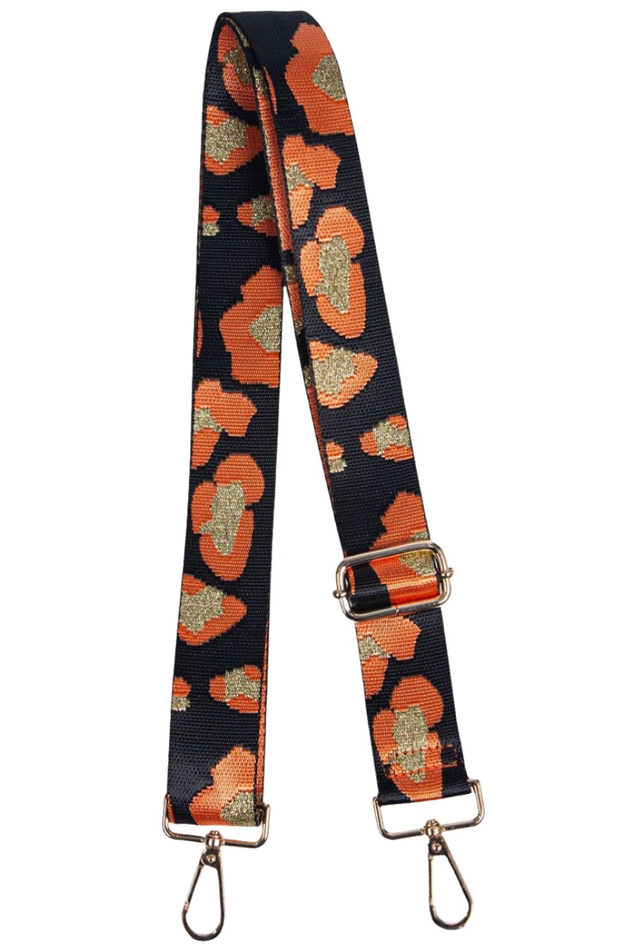 Orange Floral Style Animal Print Bag Strap
