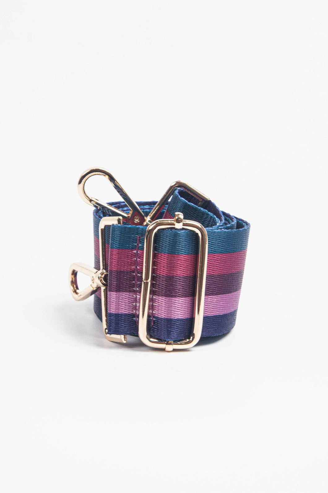 Navy Blue Pink Multi Stripe Wide Bag Strap