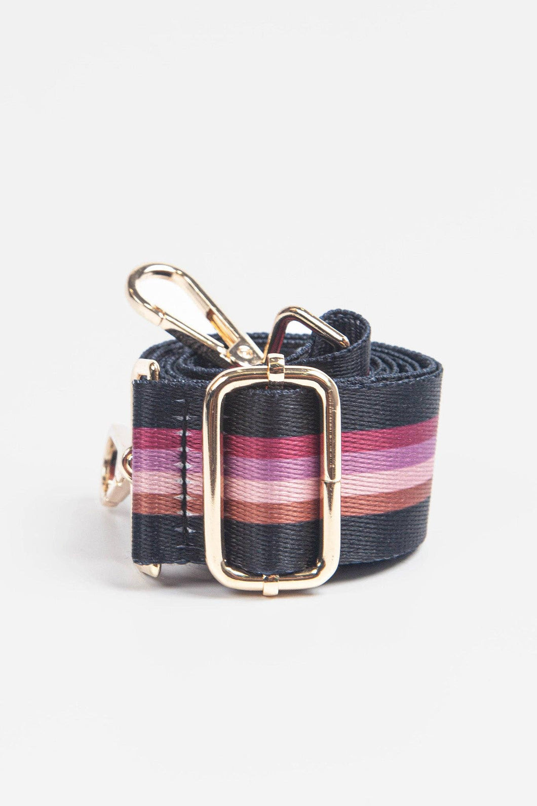 Black Pink Centre Stripe Bag Strap