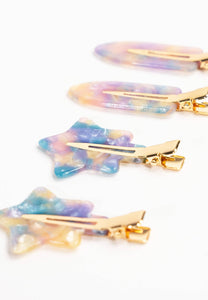 Pearl Marble Resin Styling Clips in Multicolours