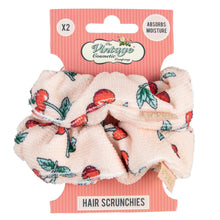 Load image into Gallery viewer, 2 Piece Microfibre Hair Scrunchies (Cherry)