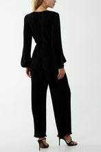 Load image into Gallery viewer, Plisse Wrap Belted Jumpsuit