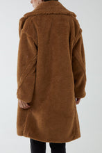 Load image into Gallery viewer, Brown Drop Shoulder Teddy Bear Coat