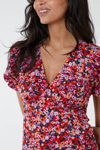 Load image into Gallery viewer, Frill Puff Sleeve Floral Midi Dress