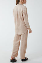 Load image into Gallery viewer, Stone Crinkle Shirt and Trouser Co-Ord Set