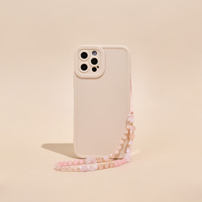 Pink Beaded Phone Strap